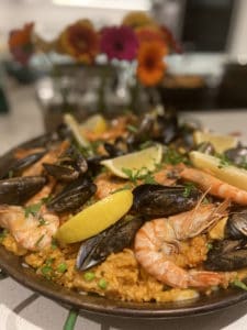 A photo of Paella